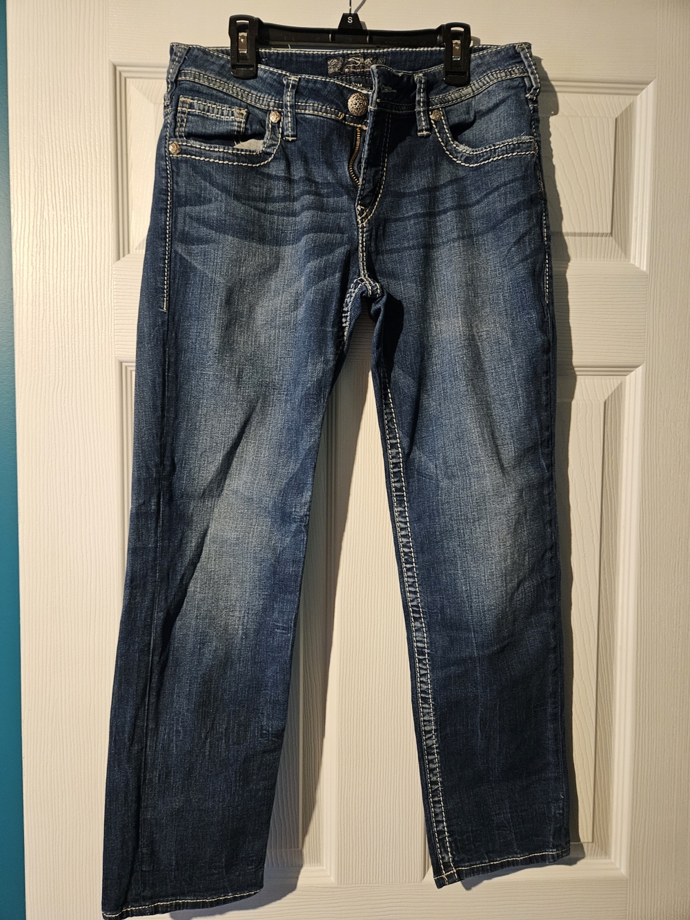 Silver Boyfriend Blue Jeans
